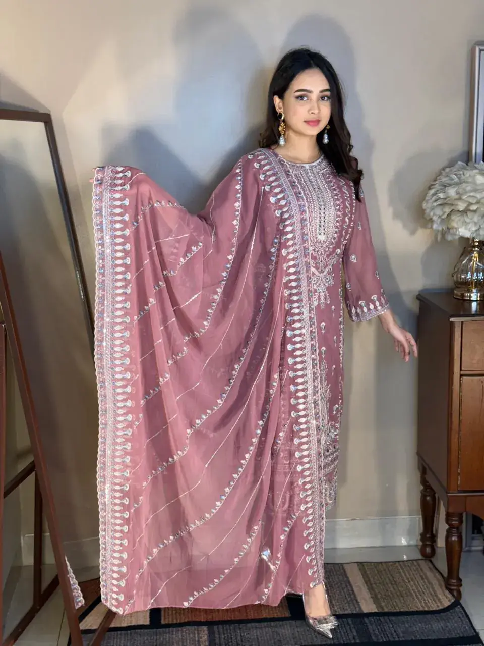 Georgette Unstitched 4 pices Dress view 2
